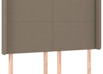 Zagłówek do łóżka z LED taupe 147x16x118/128 cm tkanina WM-3123770