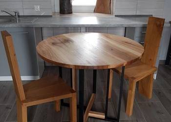 Stół okrągły loftowy jesionowy o średnicy 100cm