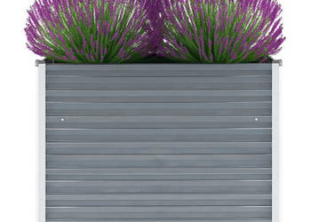 Podwyższona donica z galwanizowanej stali 100x40x77 cm szara WM-44852