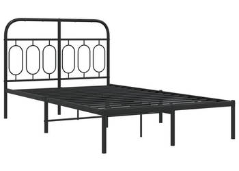Łóżko Metalowe Czarne Rama Łóżka Ze Stelażem 120x190 cm WM-377114