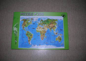 PUZZLE 200 MAPA ŚWIATA NASZ ŚWIAT 49X36 CM PUZZLE 200 MAPA ŚWIATA NASZ ŚWIAT 49X36 CM