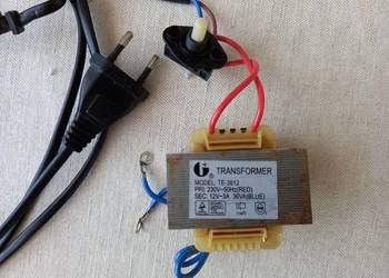 Transformator 12V 3A z wyłacznikiem kablem