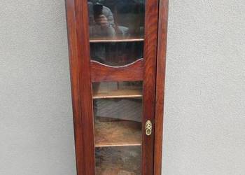 Stary słupek szafka biblioteka witryna dąb ciemna E034