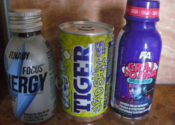 3 napoje energetyczne-5 zl
