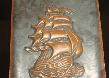 Żaglowiec miedziany obrazek