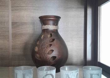 Świecznik plus wazon gliniany