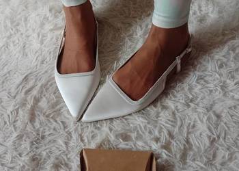 (41) ASOS Design/ Białe baleriny z odkrytą piętą z Londynu, NOWE