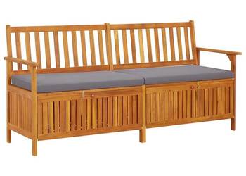 vidaXL Ławka ze schowkiem i poduszką, 170 cm, drewno akacjowe(SKU:316741)