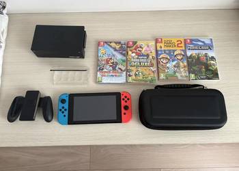 Nintendo Switch Komplet + Gry + Etui + Oryginalne opakowanie