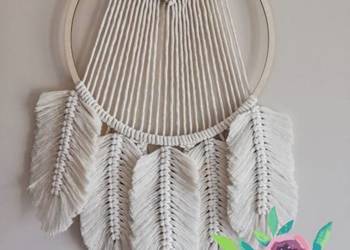 Łapacz snów, makrama na kole, styl boho