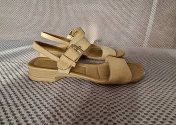 sandały skóra naturalna beżowe rozm 39 beż