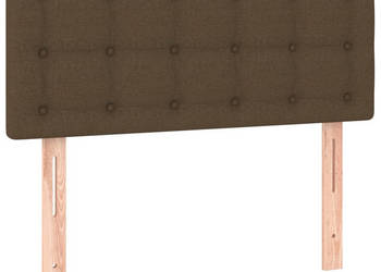 Zagłówek do łóżka z LED ciemnobrązowy 90x5x78/88 cm tkanina WM-3122031