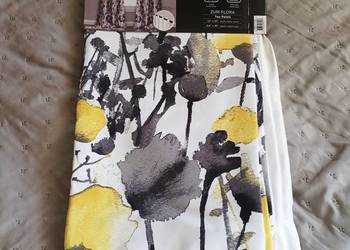 Nowoczesne zasłony half moim  Zuri Flora komplet 2 szt.  zaciemniające