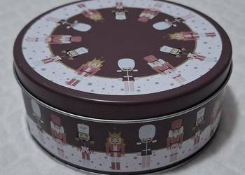 Metalowy okrągły pojemnik z pokrywką, 14x5,8cm (Kreatywne, Pojemniki)