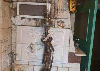 Sprawna=sygnowana duża lampa naftowa autorstwa Ch.Perrona=XIX wiek