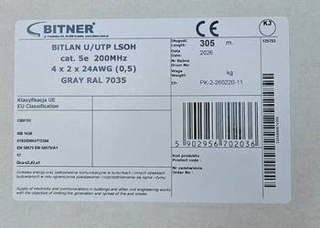 Kabel sieciowy UTP Cat 5E - Skrętka Bitner 305m, miedziany