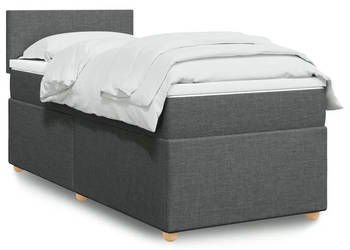 Łóżko kontynentalne z materacem ciemnoszara tkanina 80x200 cm WM-3286501
