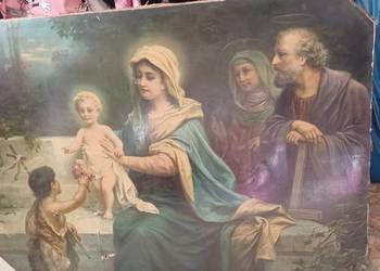 100cm/71 cm obraz ŚWIETA RODZINA-ZNISZCZONY OPISANY W TRESCI