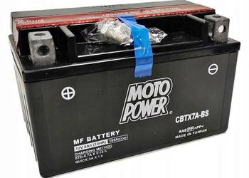 Akumulator motocyklowy 12V 6Ah 105A MotoPower CBTX7A-BS YTX7A-BS