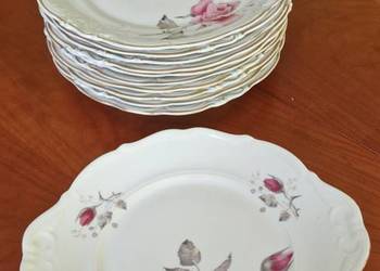 Serwis Porcelanowy Wałbrzych – Złocony Brzeg i Róże – Komplet 11 el.