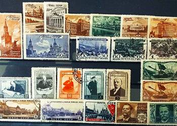 ZSRR 1944-1947 – Zestaw 6 KOMPLETNYCH SERII (Wojenne, Czołgi, Moskwa MH, Le