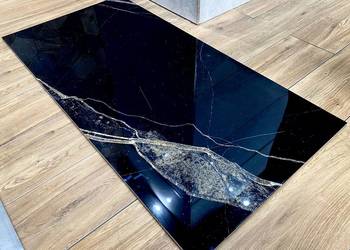 Gres polerowany CZARNY MARMUR 120x60 ZŁOTO WYSOKI POŁYSK