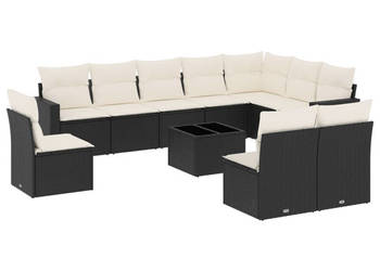 11-cz. zestaw wypoczynkowy do ogrodu poduszki czarny rattan PE WM-3219106
