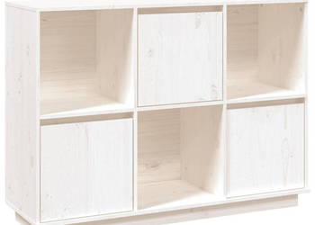 Szafka biała 1105x35x80 cm lite drewno sosnowe WM-814355