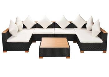 vidaXL 7-cz. zestaw wypoczynkowy do ogrodu, poduszki(SKU:42751)