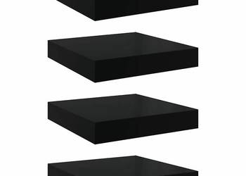 vidaXL Półki ścienne 4 szt., czarne, wysoki połysk(SKU:323762)