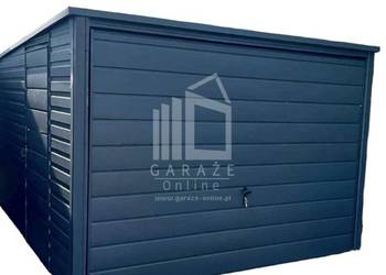 Garaż Blaszany 3m x 5m spad tył Brama uchylna Antracyt ID404