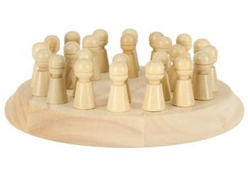 Gra logiczna MEMORY dopasuj kolory drewniana 24 PIONKI + kostka z kolorami