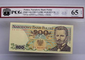 Polska. 200 zł. 1988 r. - PCG 65 EPQ. Seria EK. RZADKI !