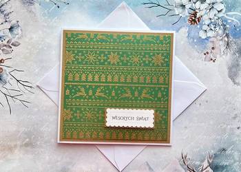 Świąteczna kartka ręcznie robiona z kopertą