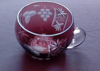 Szlifowana filiżanka Hortensja. PRL.