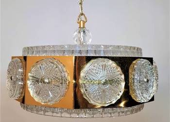 Żyrandol kryształ gruby lampa sufitowa skandynawska vintage