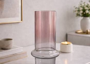 DUŻY designerski wazon szklany barwione cieniowane szkło wysoki dekoracja