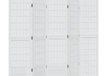 Parawan pokojowy 5-panelowy biały lite drewno paulowni WM-358790