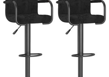 Stołki barowe 2 szt. czarne obite aksamitem WM-334656