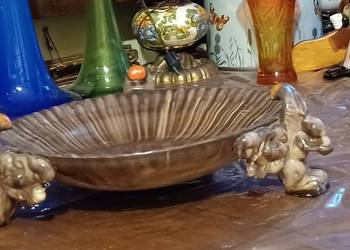 żardiniera antyk cięzka na 3 nóżkach wiewiórkach znakowana sygnowana