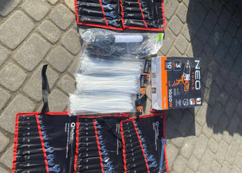 Zestaw NOWYCH narzędzi klucz udarowy NEO TOOLS , lampa LED, 3 komplety opa…