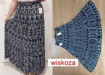 Spódnica granatowa - biała 42 XL C&A maxi długa Nowa z metką