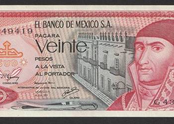 MEKSYK 20 PESOS 1977 - STAN BANKOWY UNC