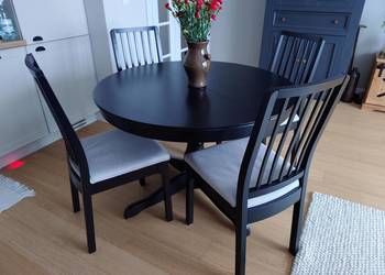 Stół i krzesła komplet IKEA czarne