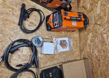 ZESTAW SPAWARKA MIGOMAT MIG FCAW MMA 250A FLUX PODŚWIETLENIE BLACK