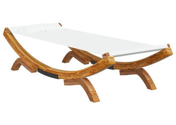 Leżak 100x1885x44 cm lite gięte drewno kremowy WM-313947