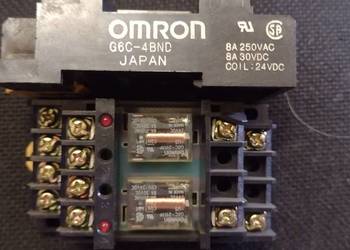 G6C-4BND 24V relay Omron 24Vdc 8A na 2x g6c-2117p z terminalem, szyna DIN