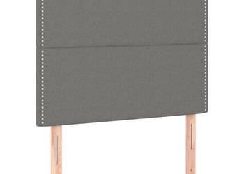 Zagłówek do łóżka z LED ciemnoszary 80x5x118/128 cm tkanina WM-3122259