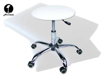 Taboret / stołek obrotowy – do studia (Biały)