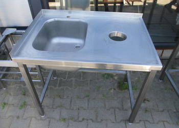 ZLEW GASTRONOMICZNY 1 KOMOROWY Z OTWOREM NA ODPADY 100/70/85